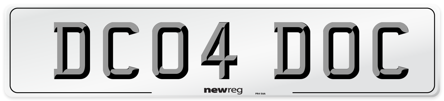 DC04 DOC Number Plate from New Reg